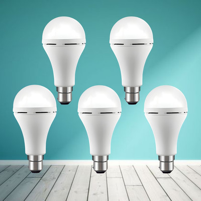 FRONY Emergency 15W Inverter LED Bulb with 1200mAh Rechargeable Battery Pack of 5 L451 4 hrs Bulb Emergency Light(White)