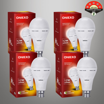 ONIEXO PACK OF 4 12W Rechargeable Emergency Light with Long Battery Life Smart Bulb