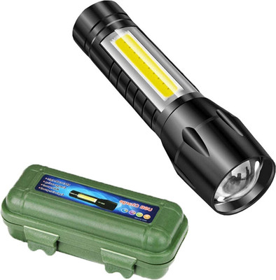 BSVR High quality Metal LED COB light ,Super Bright ,Waterproof 3 Light Modes 711 Torch(Black, 4 cm, Rechargeable)