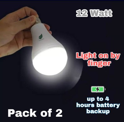 Alfa Bright Emergency inveter led bulb 12wt pack of 2 4 hrs Bulb Emergency Light 4 hrs Bulb Emergency Light(White)