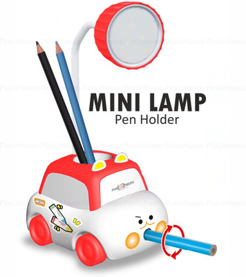 Pick Ur Needs Rechargeable 360° Foldable Toy Car Design Table Lamp With Sharpner Kids Study 3 hrs Lantern Emergency Light(Red)