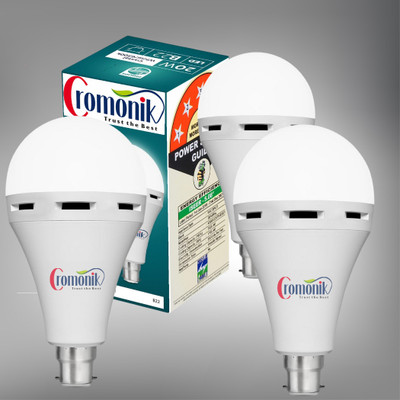 Cromonik Pack of 3-Compact and Portable 12W LED Rechargeable Bulb 4 hrs Bulb Emergency Light(White)