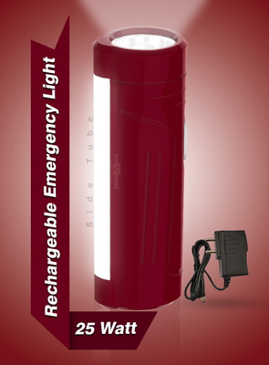 Make Ur Wish Rechargeable 25W Super LED Mini Emergency Flashlight Torch With Side Lamp 3 hrs Torch Emergency Light(Red)