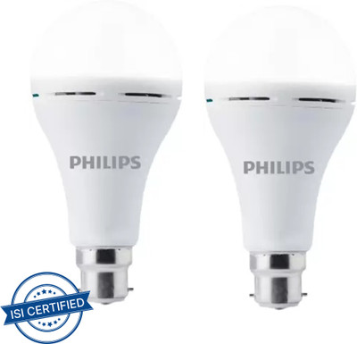 PHILIPS 8.5W B22 WHITE EMERGENCY LED BULB PACK OF-02 4 hrs Bulb Emergency Light(White)