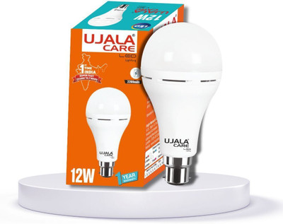 UJALA CARE 12W Inverter Led Lamp (Pack of 1)| Super Fast Charging in 3 hrs| Battery Backup 4 hrs Bulb Emergency Light(White)