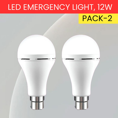 FRONY 12W Rechargeable Inverter LED Bulb with Upto 4H.Power Cut Lighting Pack of_2B152 4 hrs Bulb Emergency Light(White)