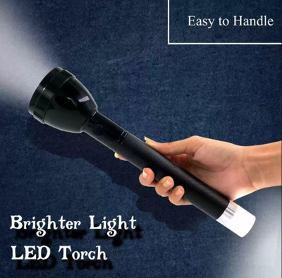 anishify 1-KM LONG RANGE Rechargeable LED safety Flashlight Torch 6 hrs Torch Emergency Light(Black)