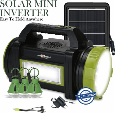 Daily Needs Shop Portable Solar Inverter Kit With Fan, 3 Bulbs Mobile Charging Powerbank Support 8 hrs Torch Emergency Light(Black, Green)