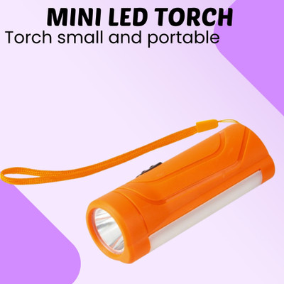 GUGGU LED (Torch Light) with COB Light and USB Rechargeable, 1200mAh Battery W82 100 hrs Torch Emergency Light(Multicolor)
