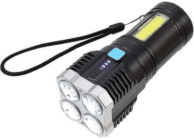 Wifton USB Rechargeable LED Super Bright Flashlight 3 hrs Torch Emergency Light(Black)