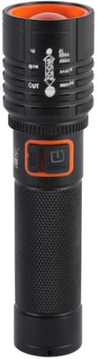 UNZAG 4 Mode_Rechargeable_Zoom Aluminum Flashlight With Cob Side Light 2 hrs Torch Emergency Light(Black, Red)