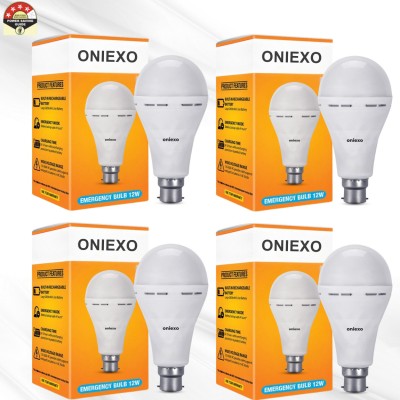 ONIEXO 12W Rechargeable LED Bulb for Home and Emergency Use-D23 4 hrs Bulb Emergency Light(White)