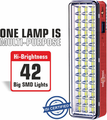 Daily Needs Shop Solar Rechargeable 42 SMD Extra Bright LED With AC / DC / Solar Charging 5 hrs Torch Emergency Light(Red)