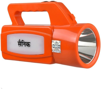 GLOBEAM Sainik Kisan Torch Charging Emergency Light Battery with Long Range 15 hrs Torch Emergency Light(Orange)