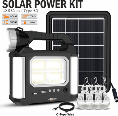 Sunaze Rechargeable 50W Mini Solar Emergency Inverter Light with LED Bulbs 5 hrs Flood Lamp Emergency Light(Multicolor)