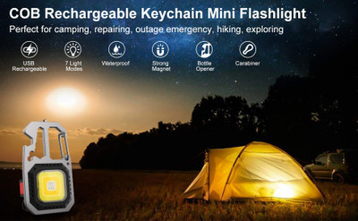 Xydrozen Bottle Opener Keychain USB Flashlight 5 hrs Torch Emergency Light(Multicolor)