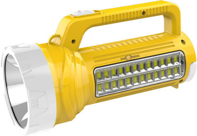 Daily Needs Shop Rechargeable LED Flashlight 100W+24 SMD Brightest Searchlight With Hanging Point 8 hrs Torch Emergency Light(Yellow)