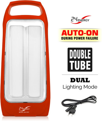 24 ENERGY Table Top Lantern with (Auto On Feature) Rechargeable & Portable Home 8 hrs Flood Lamp Emergency Light(Red)