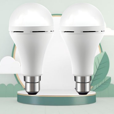 Clairbell Emergency 15W Inverter LED Bulb with 1200mAh Rechargeable Battery Pack of 2 A380 4 hrs Bulb Emergency Light(White)
