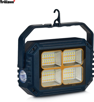 Trillsun Portable Solar System with Mult-function Lighting mode Rechargeable 4 hrs Flood Lamp Emergency Light(Blue)