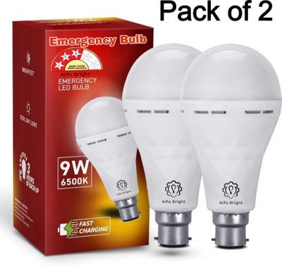 Alfa Bright Emergency inverter rechargeable led bulb upto 4 hr backup pack of 2 4 hrs Bulb Emergency Light(White)