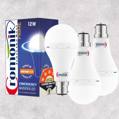 Cromonik (Pack of 3)-Versatile 12W Rechargeable Emergency Bulb 4 hrs Bulb Emergency Light(White)