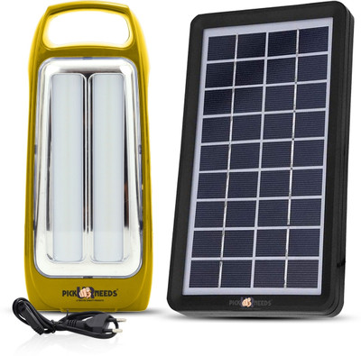 Pick Ur Needs Rechargeable Home Emergency Light 2 Extra Bright LED Tube Support Solar Charging 5 hrs Torch Emergency Light(Yellow With Solar)