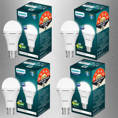 Glowplus G Pk-4-12W LED Bulb with Auto On Feature 4 hrs Bulb Emergency Light(White)