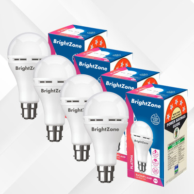 Brightzone 12 W Inverter Round B22 Inverter Bulb(White, Pack of 4)
