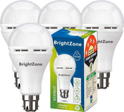 Brightzone Pack of 4-Smart Use 12W Rechargeable Emergency LED Bulb 4 hrs Bulb Emergency Light(White)
