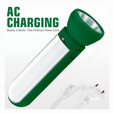 Daily Needs Shop 50 Watt Rechargeable Torch Light With 2 Mode LED + Bright Tube Light Long Backup 5 hrs Torch Emergency Light(Green)