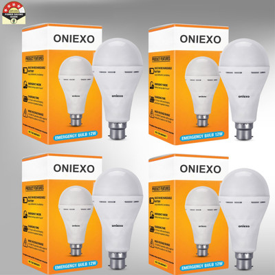 ONIEXO 12W Rechargeable LED Bulb for Home and Emergency Use-D30 4 hrs Bulb Emergency Light(White)