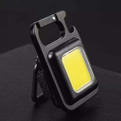 Zohlo Best Small LED Flashlight 500 Lumens COB Rechargeable Keychain Mini LED Light 2 hrs Torch Emergency Light(Black)
