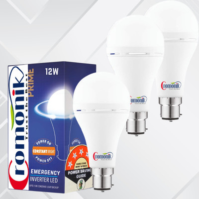 Cromonik (Pack of 3)-Compact and Bright 12W Rechargeable Bulb 4 hrs Bulb Emergency Light(White)