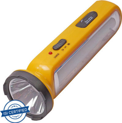 Pigeon 3w Ontop LED Bright White 2 Mode Rechargeable Emergency Table Desk Torch Light Night Lamp 24 Torch Emergency Light(Multicolor)