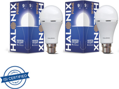 HALONIX LED PRIME INVERTER 9W B22 CW PK2 M 4 hrs Bulb Emergency Light(White)