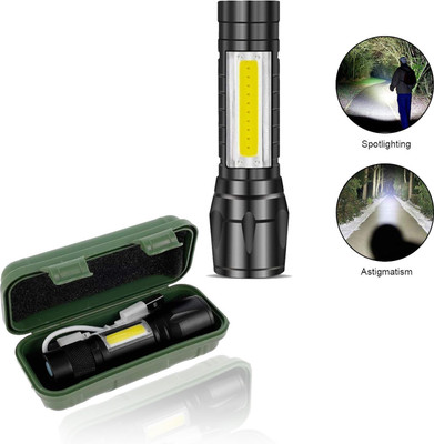 CICASTO Portable USB Torch for Adventure and Night Safety 3 hrs Torch Emergency Light(Black)