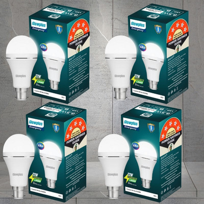 Glowplus G Pk-4-12W LED Bulb with Heat Resistant Technology 4 hrs Bulb Emergency Light(White)