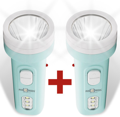 Pick Ur Needs 2 In 1 Rechargeable 25W Mini Torch/Emergency Search Light Pack of 2 4 hrs Torch Emergency Light(Blue, White)