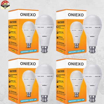 ONIEXO 12W Rechargeable LED Bulb for Home and Emergency Use-D12 4 hrs Bulb Emergency Light(White)