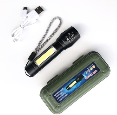 NKL Metal High quality LED Flashlight ,Super Bright ,Waterproof 3 Light Modes 187 6 hrs Torch Emergency Light(Black)