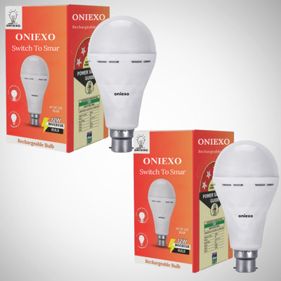 ONIEXO Essential 12W Rechargeable LED Bulb for Home-019 4 hrs Bulb Emergency Light(White)