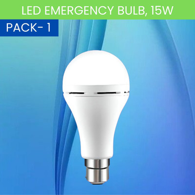 SACRO 15W Rechargeable Inverter LED Bulb with Upto 4H.Power Cut Lighting Pack od_1Q376 4 hrs Bulb Emergency Light(White)