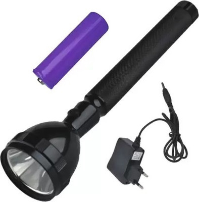 ShopGlobal 4 Mode Power Full USB Rechargeable Long Range Torch Up to 1Km 3 hrs Torch Emergency Light(Black)