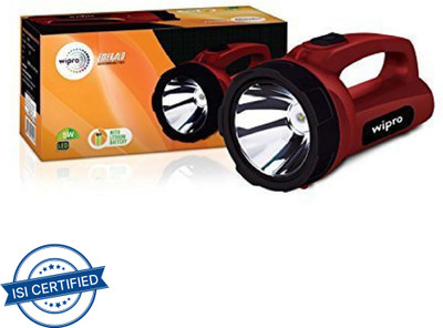 Wipro CL0005 Emerald LED Rechargeable 2.5 hrs Torch Emergency Light Torch(Red, 9.2 cm, Rechargeable)