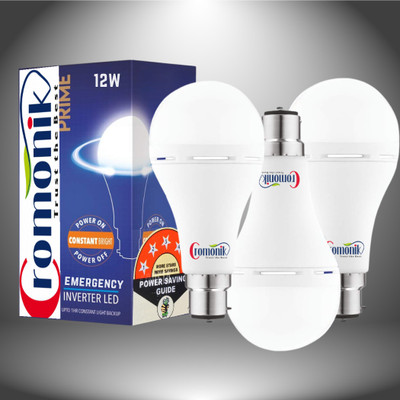 Cromonik (Pack of 3)-Efficient 12W Rechargeable Light Bulb 4 hrs Bulb Emergency Light(White)