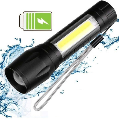 BSVR Metal High quality LED Flashlight ,Super Bright ,Waterproof 3 Light Modes 49 6 hrs Torch Emergency Light(Black)
