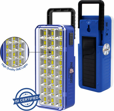 Pick Ur Needs 24 High-Bright LED Light Rechargeable with Solar 6 hrs Lantern Emergency Light(Blue)