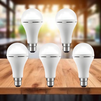 FRONY Emergency 15W Inverter LED Bulb with 1200mAh Rechargeable Battery Pack of 5 L241 4 hrs Bulb Emergency Light(White)