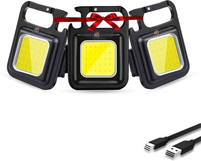 Pick Ur Needs Rechargeable Mini Pocket Keychain LED 2 Mode LED Keychain For Bike / Home / Car 3 hrs Torch Emergency Light(Black)